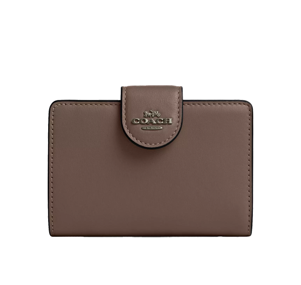 Coach Women's Medium Corner Zip Wallet Gunmetal/Dark Stone