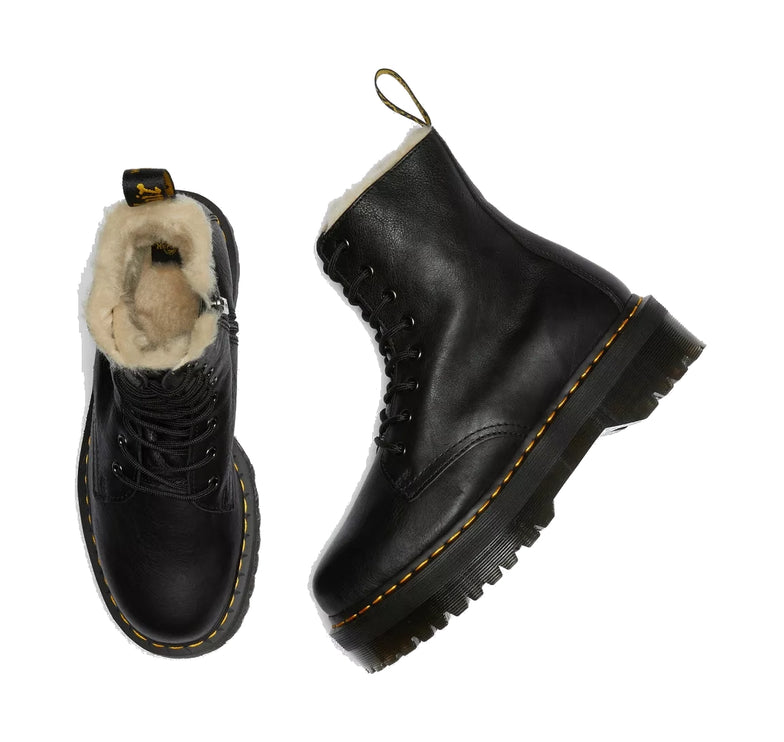 Dr. Martens Unisex Jadon Faux Fur Lined Leather Platform Boots Black