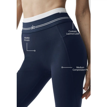 alo Women's Airbrush High-Waist 7/8 Better Together Legging Navy/White