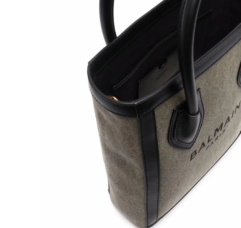 Balmain Women's Tote Bag with Logo Green