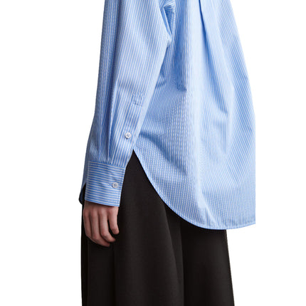 COS Women's Tailored Pima Cotton Shirt Blue/Striped