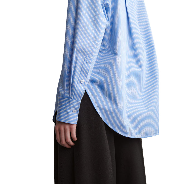 COS Women's Tailored Pima Cotton Shirt Blue/Striped