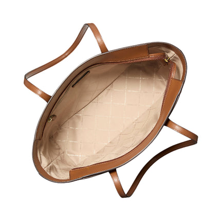 Michael Kors Women's Arden Large Printed Signature Logo Top-Zip Tote Bag Brown