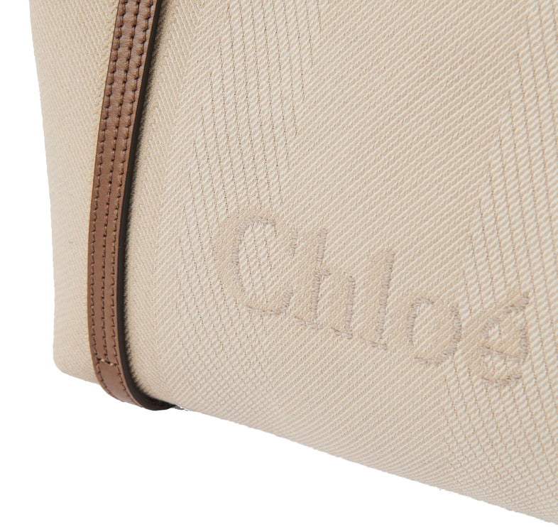 Chloé Women's Carry Shoulder Bag in Canvas Vegetal Beige
