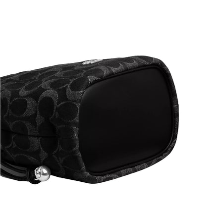 Coach Women's Faye Mini Drawstring Bag In Signature Denim Silver/Black