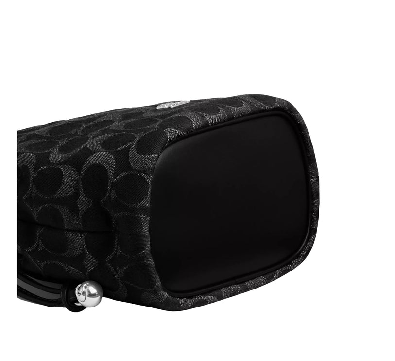 Coach Women's Faye Mini Drawstring Bag In Signature Denim Silver/Black