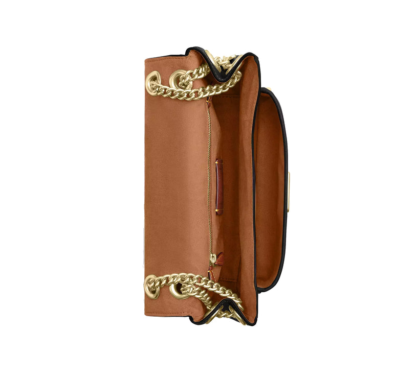 Coach Women's Elodie Crossbody Bag 24 In Signature Canvas Gold/Walnut/Black
