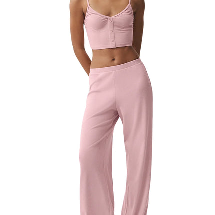 alo Women's Ribbed Delicate Lounge Tank Vintage Pink
