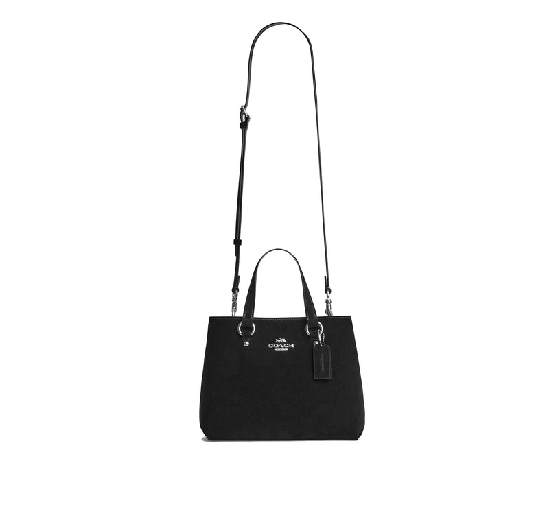 Coach Women's Station Carryall Bag Suede/Silver/Black