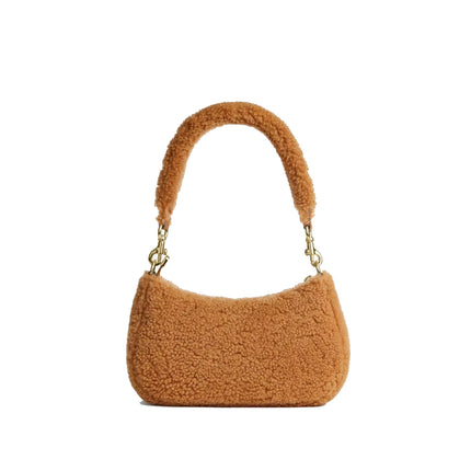 Coach Women's Teri Shoulder Bag In Shearling Gold/Natural