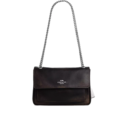Coach Women's Elodie Crossbody Bag 24 In Loved Leather Silver/Black Brown