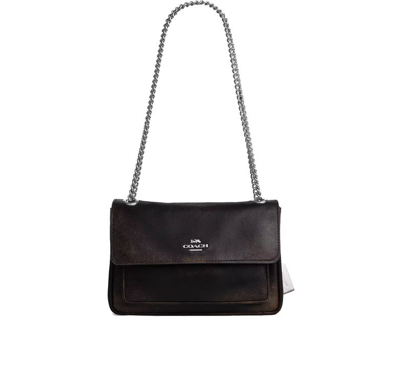 Coach Women's Elodie Crossbody Bag 24 In Loved Leather Silver/Black Brown