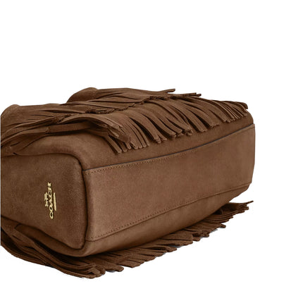 Coach Women's Faye Shoulder Bag With Fringe Gold/Cedar