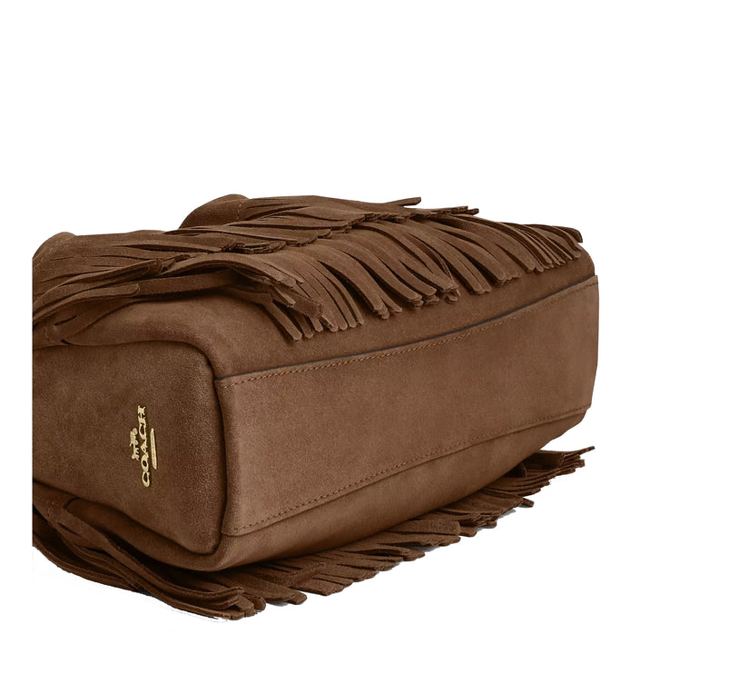 Coach Women's Faye Shoulder Bag With Fringe Gold/Cedar