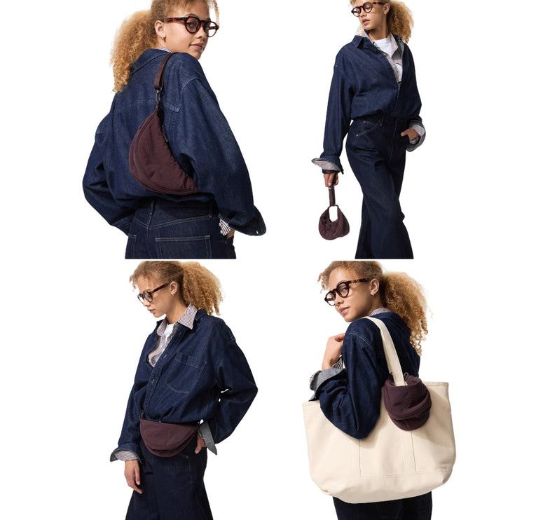 Uniqlo Unisex Round Ultra Mini Bag 79 Dark Purple