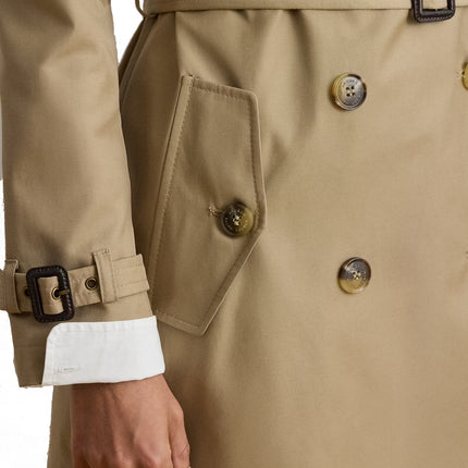 Polo Ralph Lauren Women's Double-Breasted Cotton-Blend Trench Coat Sand