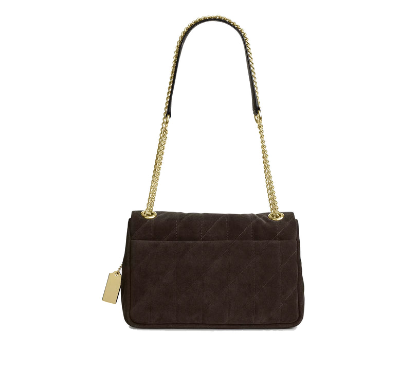Coach Women's Elodie Crossbody Bag 24 With Quilting Gold/Ebony