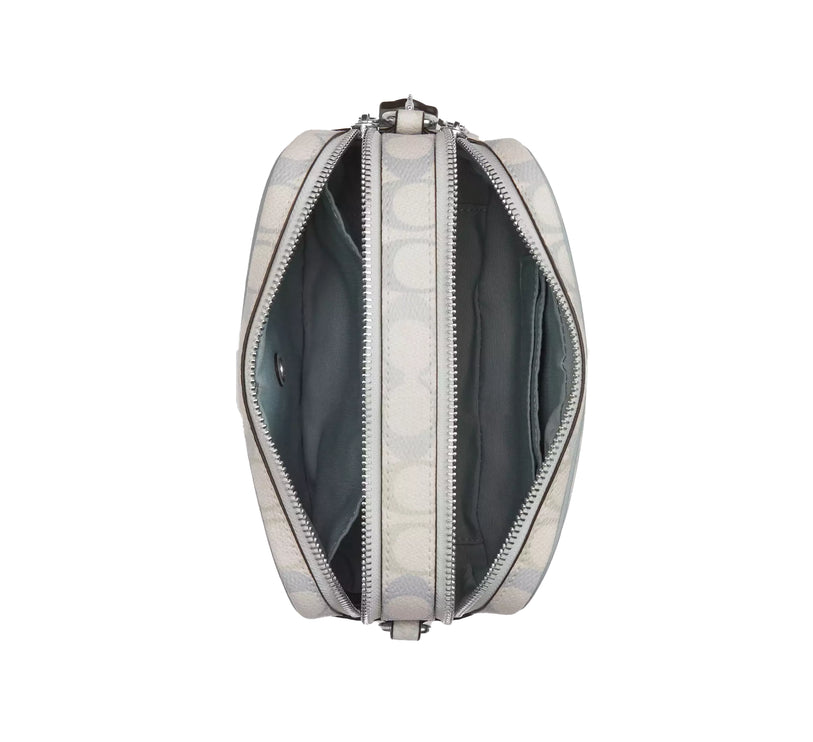 Coach Women's Mini Carey Crossbody Bag In Signature Canvas Silver/Chalk/Blue