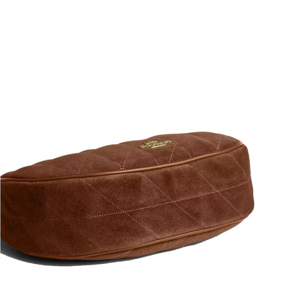 Coach Women's Emily Shoulder Bag With Quilting Suede/Gold/Warm Brown