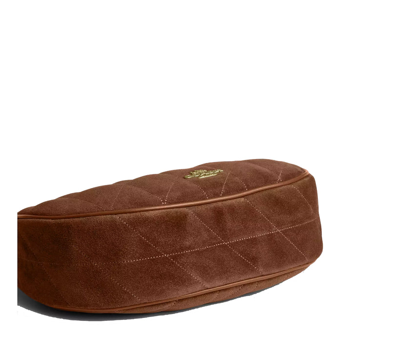 Coach Women's Emily Shoulder Bag With Quilting Suede/Gold/Warm Brown