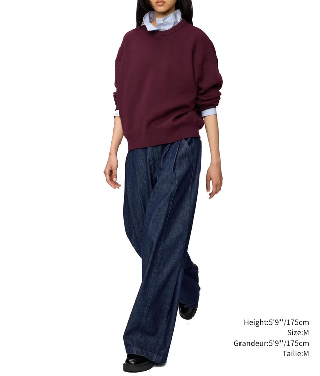 Uniqlo Unisex Smooth Cotton Crew Neck Sweater 63 Blue