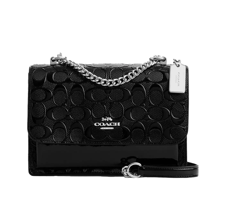 Coach Women's Klare Crossbody Bag In Signature Leather Silver/Black