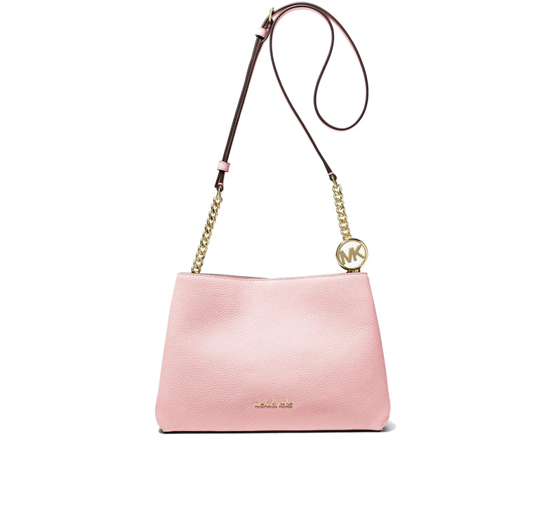 Michael Kors Women's Christina Small Pebbled Leather Crossbody Bag Powder Blush