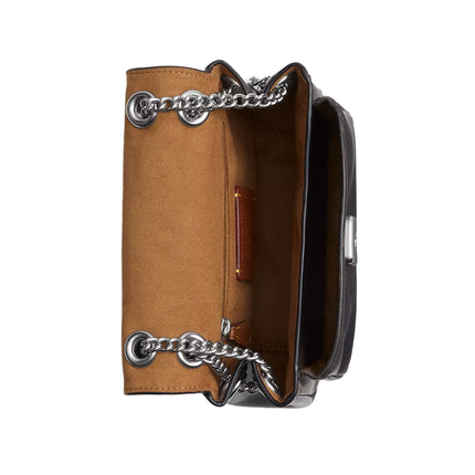 Coach Women's Elodie Crossbody Bag 18 In Loved Leather Silver/Black Brown