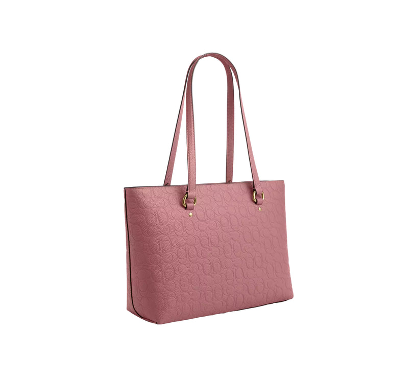 Coach Women's Station Tote Bag In Signature Leather Gold/Pink