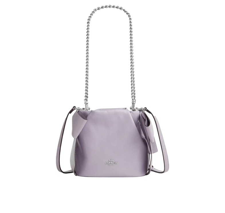 Coach Women's Faye Mini Drawstring Bag With Bows Silver/Light Amethyst