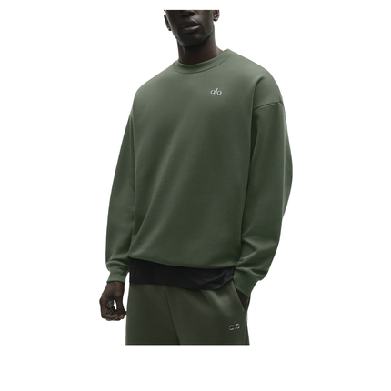 alo Men's Accolade Crew Neck Pullover Bamboo Green