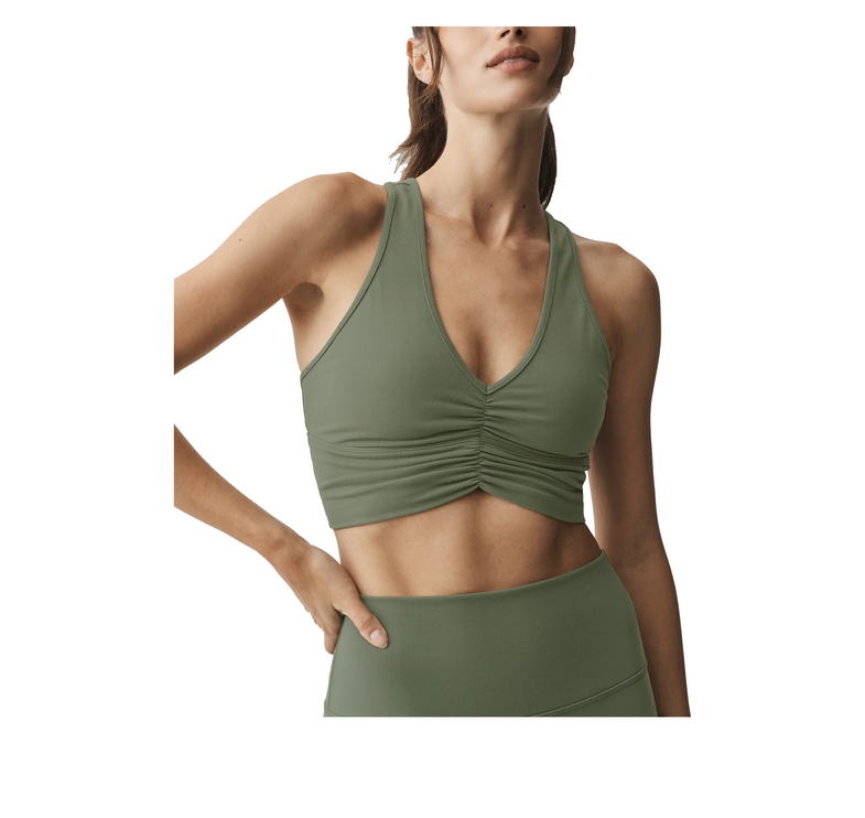 alo Women's Wild Thing Bra Bamboo Green