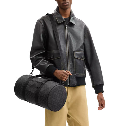 Coach Men's Theo Duffle In Signature Jacquard Black