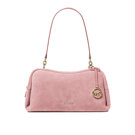 Michael Kors Women's Cecily Medium Suede Shoulder Bag Powder Blush/Gold