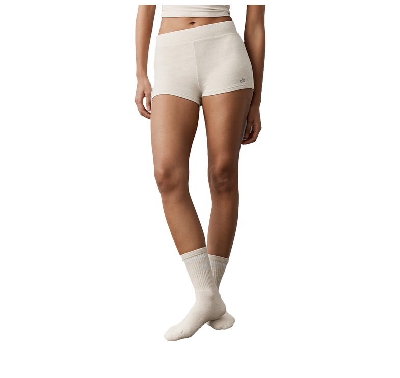 alo Women's Sway My Way Micro Short Oatmeal Heather