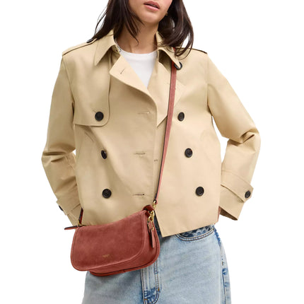 Coach Women's Waverly Bag Suede/Brass/Clay