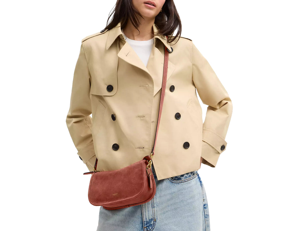 Coach Women's Waverly Bag Suede/Brass/Clay