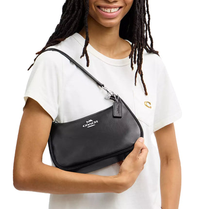 Coach Women's Soft Teri Shoulder Bag Silver/Black