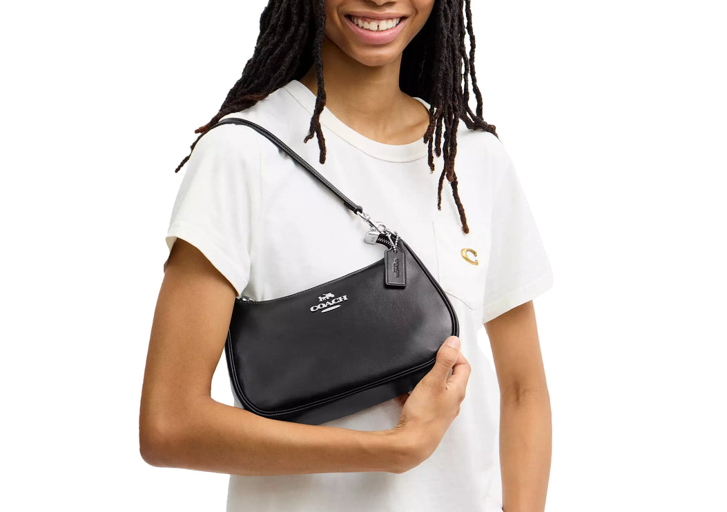 Coach Women's Soft Teri Shoulder Bag Silver/Black