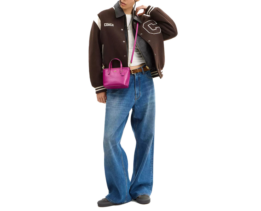 Coach Women's City Mini Tote Bag Gold/Magenta