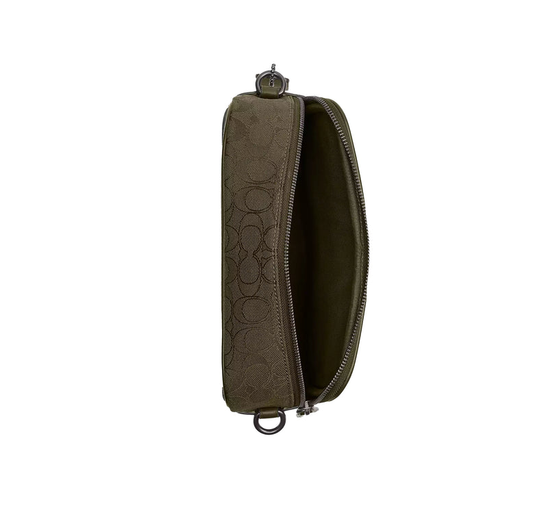 Coach Unisex Theo Camera Bag In Signature Jacquard Olive Drab