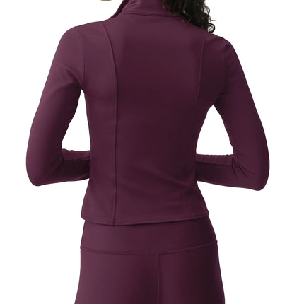 alo Women's Airlift Winter Warm Radiant Full-Zip Jacket Rich Bordeaux