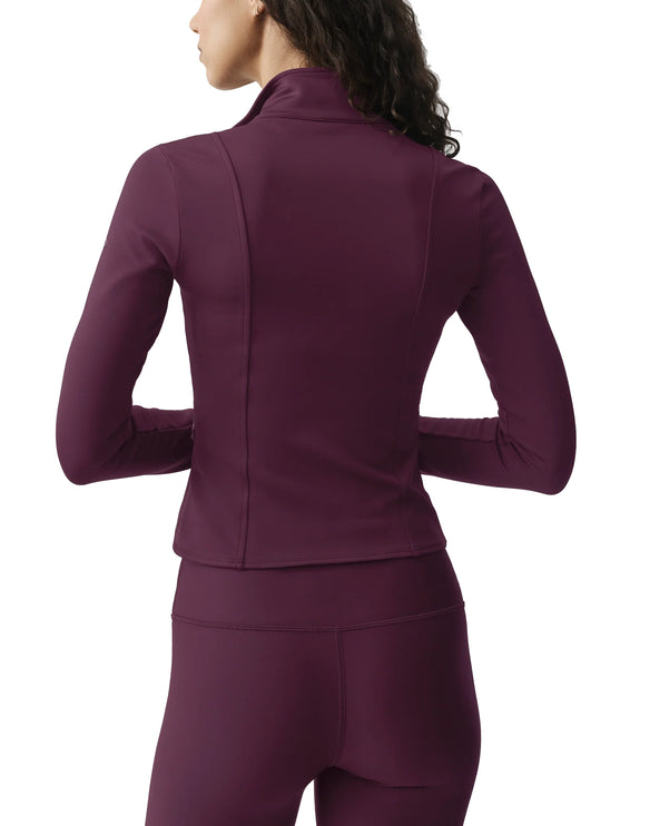 alo Women's Airlift Winter Warm Radiant Full-Zip Jacket Rich Bordeaux