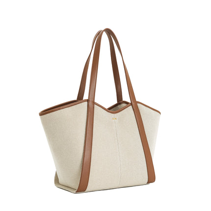 JW PEI Women's Kiana Large Capacity Tote Bag - Brown Canvas