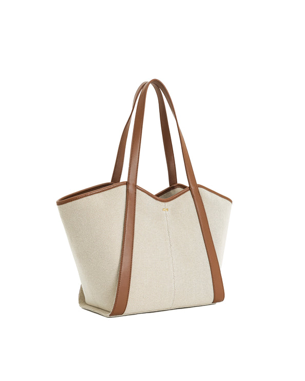 JW PEI Women's Kiana Large Capacity Tote Bag - Brown Canvas