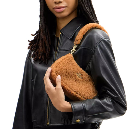 Coach Women's Teri Mini Crossbody Bag In Shearling Gold/Natural