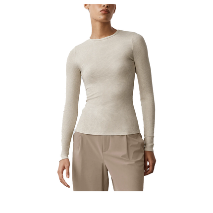 alo Women's Ribbed Modal Long Sleeve Oatmeal Heather