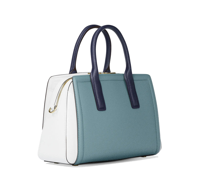 Michael Kors Women's Laila Medium Color-Block Pebbled Leather Satchel Chambray Multi