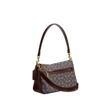 Coach Women's Soft Tabby Shoulder Bag In Signature Jacquard Brass/Oak Maple