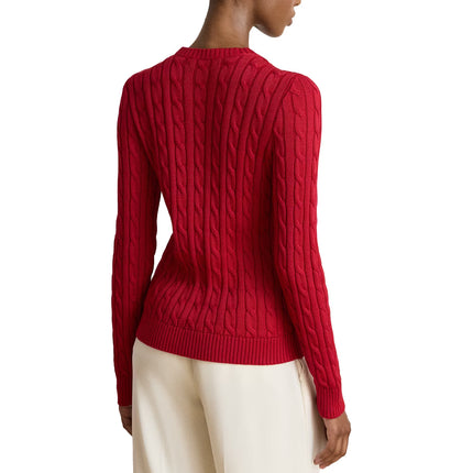 Polo Ralph Lauren Women's Cable-Knit Cotton-Blend Cardigan Ralph Red